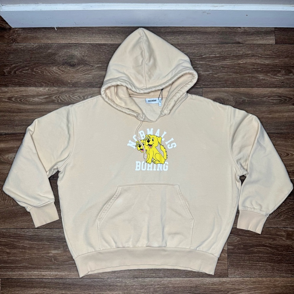 Weekday Beige Hoodie with Cozy Lining Women’s Size Small